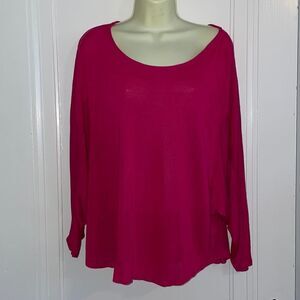 Ella Moss fuchsia pink‎ knit rayon dolman oversized top